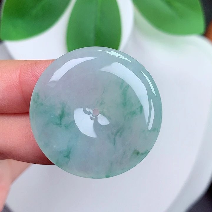 颈饰未镶嵌翡翠平安扣 31.8x5.3mm