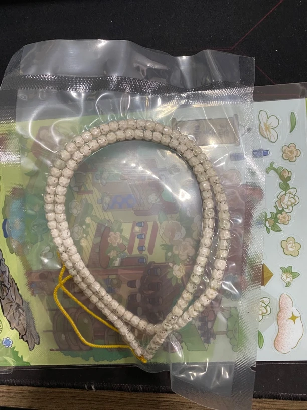 海南原生态石玉料手工无相6*5mm长串108