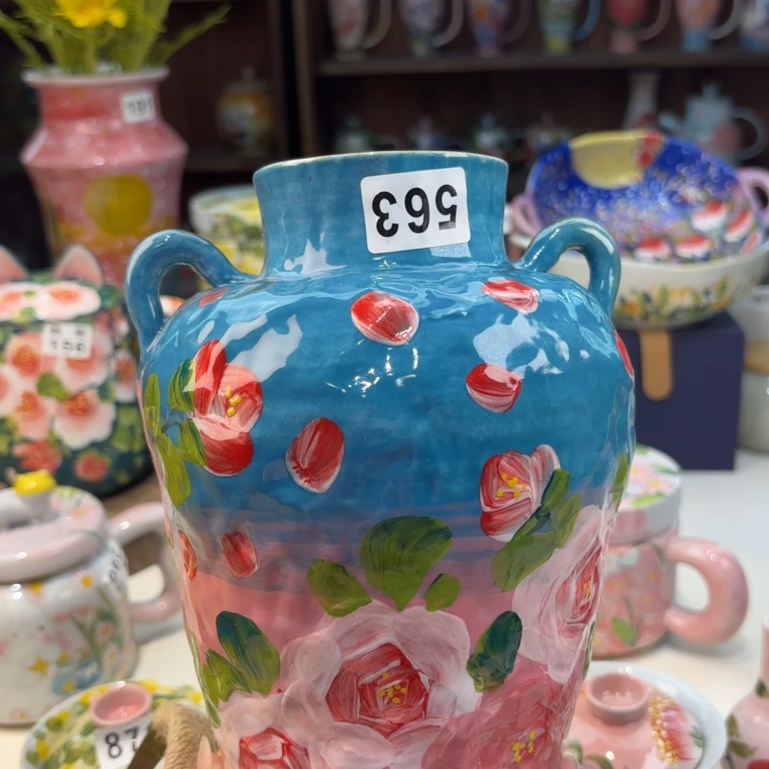 瓷片景德镇手绘高温釉下彩陶瓷茶具