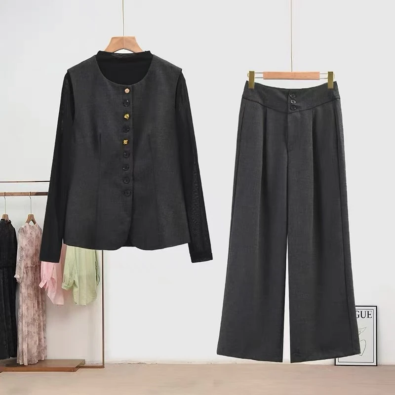 马甲打底长裤三件套ZBT32731打底56马甲56裤长103（卡码往小拍）