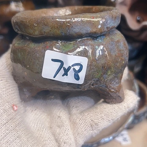 红陶粗陶花盆手工