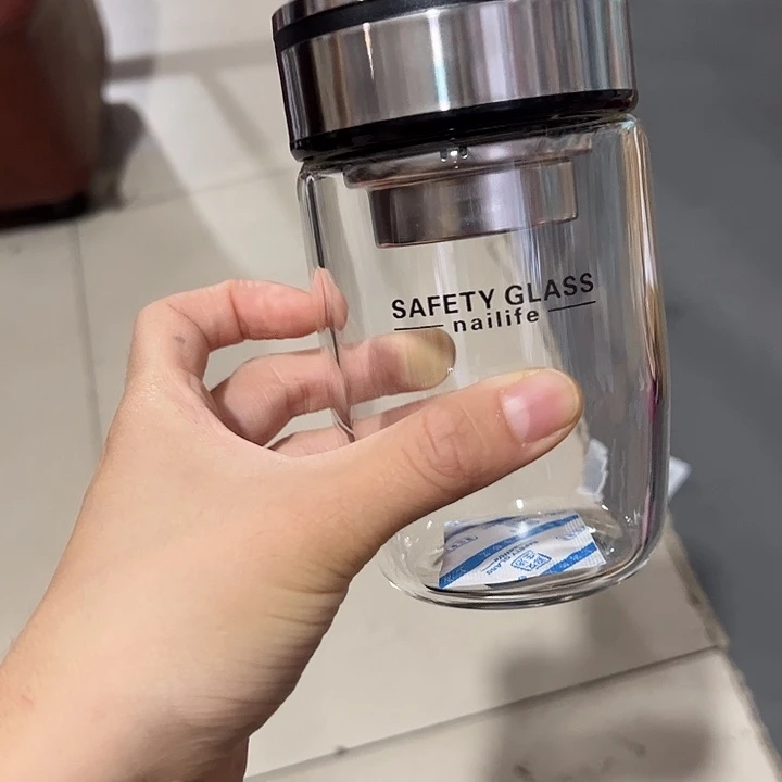那艾生活单层烫手玻璃杯黑色