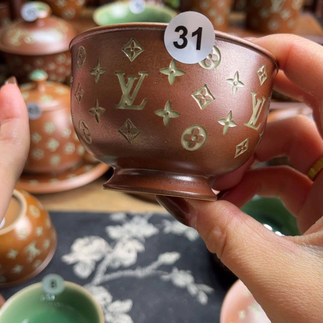觉***沃草木灰老花手工杯