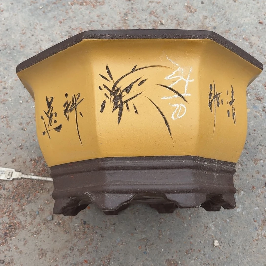 宜兴紫砂花盆，现货发