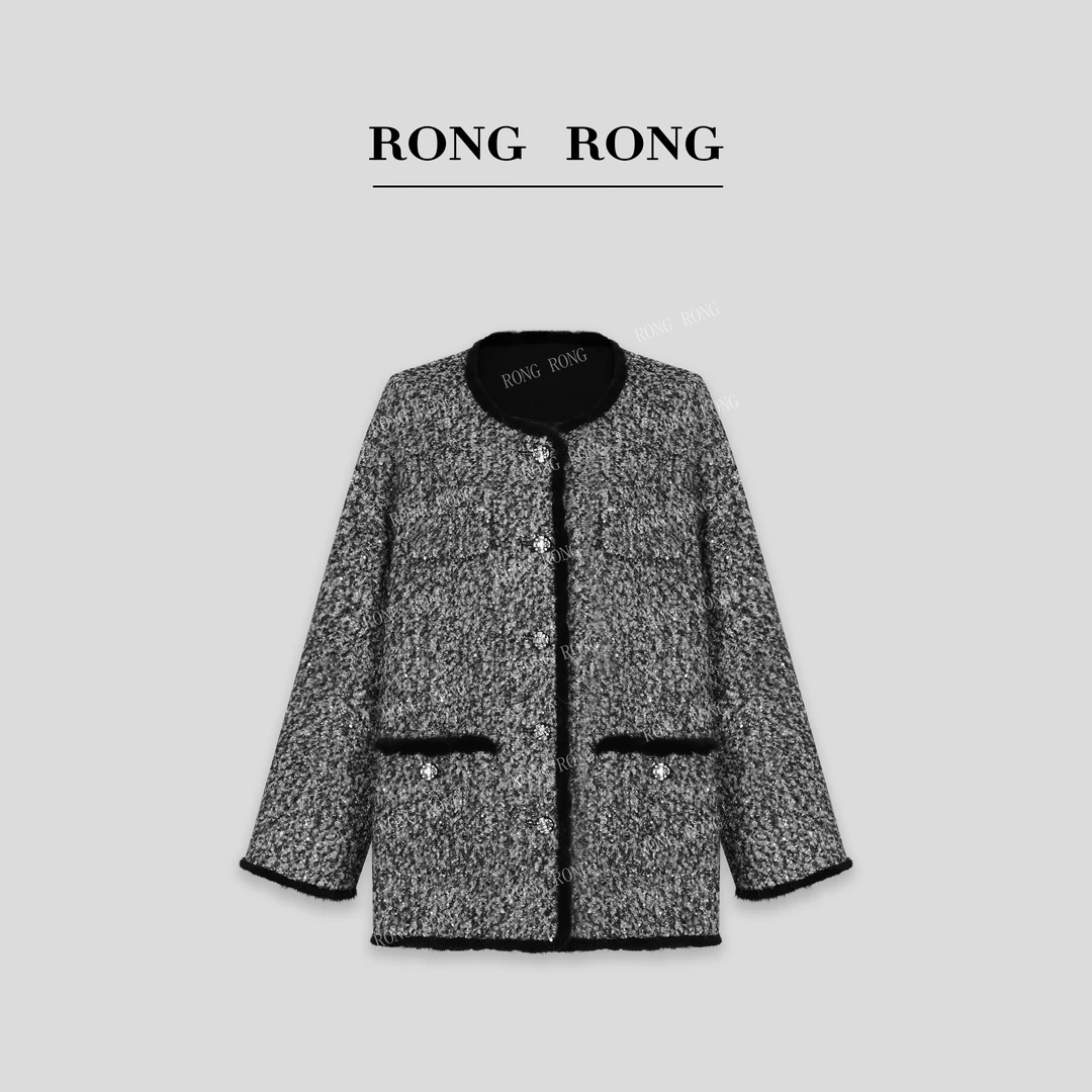 溶溶J【浮光星河】RONGRONG 90白鹅绒法式小香风羽绒服外套SW251511