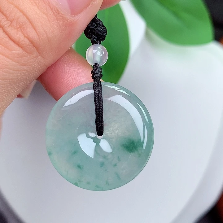 颈饰未镶嵌翡翠平安扣 24.9x4.8mm