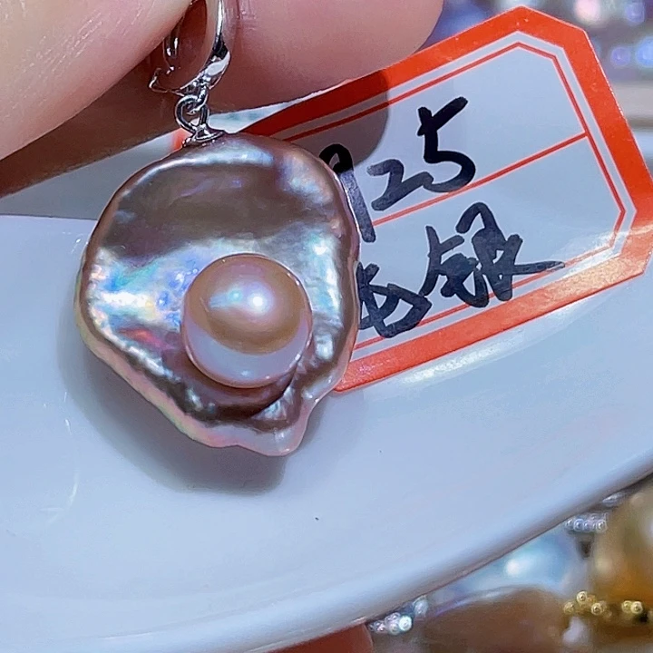 淡水珍珠银S925镶嵌颈饰