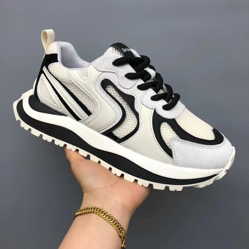 男鞋2025新款透气网面运动休闲鞋厚底增高老爹鞋欧洲站阿甘鞋潮鞋