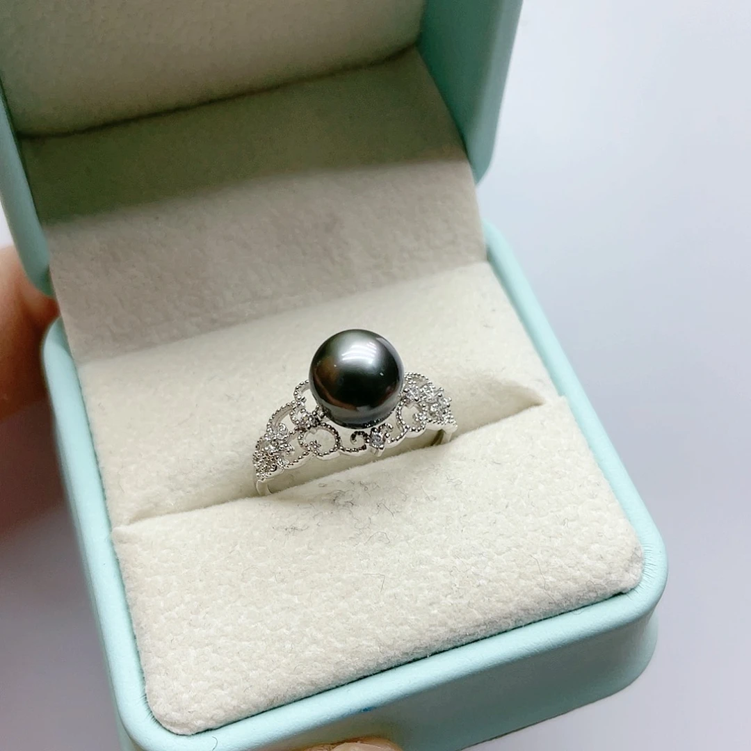 海水珍珠戒指银S925镶嵌