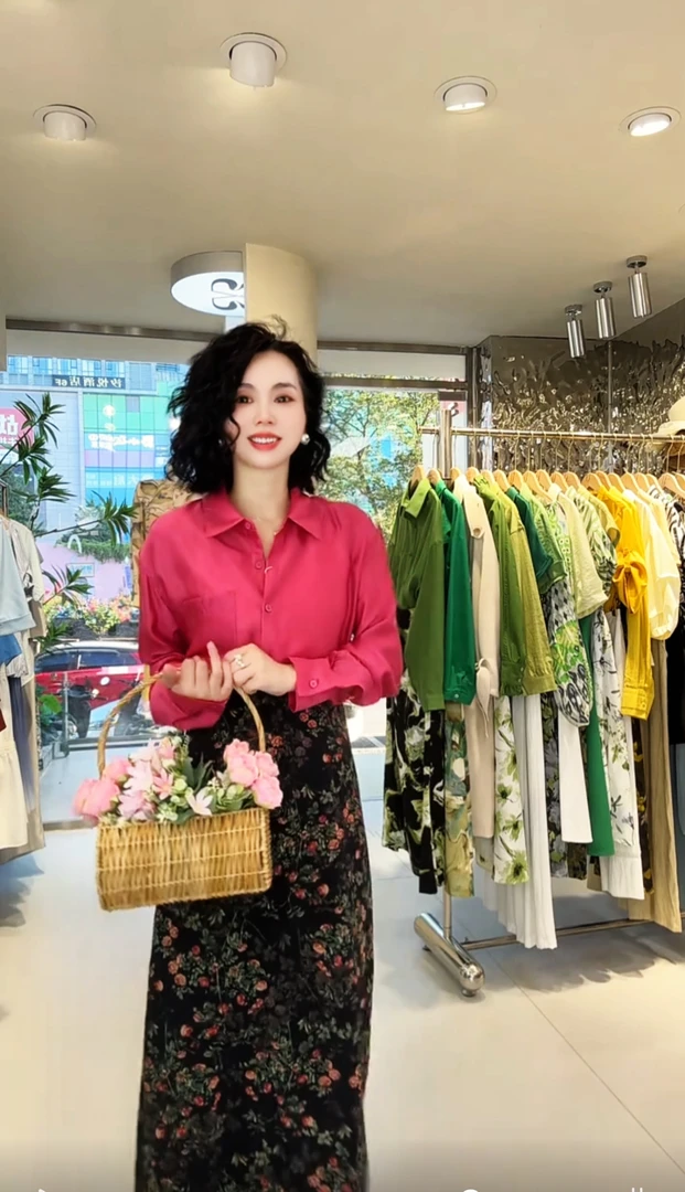 1088*美到爆火龙果~莱赛尔衬衫【发货一周左右】