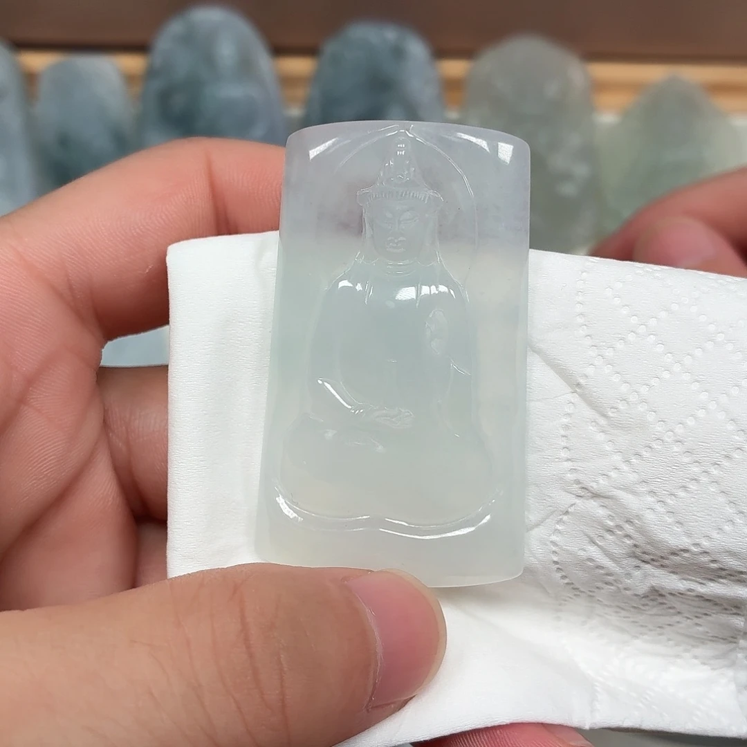 未镶嵌定制翡翠素衣观音