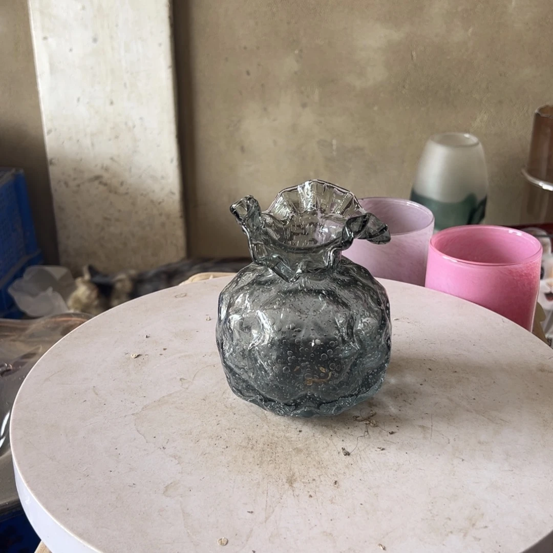 弘扬琉璃花器微瑕高度14