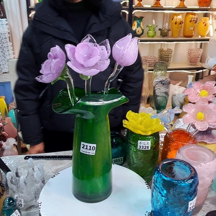 3花1瓶家悦美居琉璃摆件