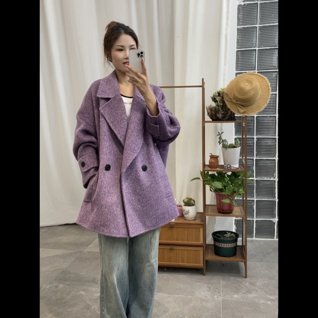【漫天星】宽松中长款羊驼外套
