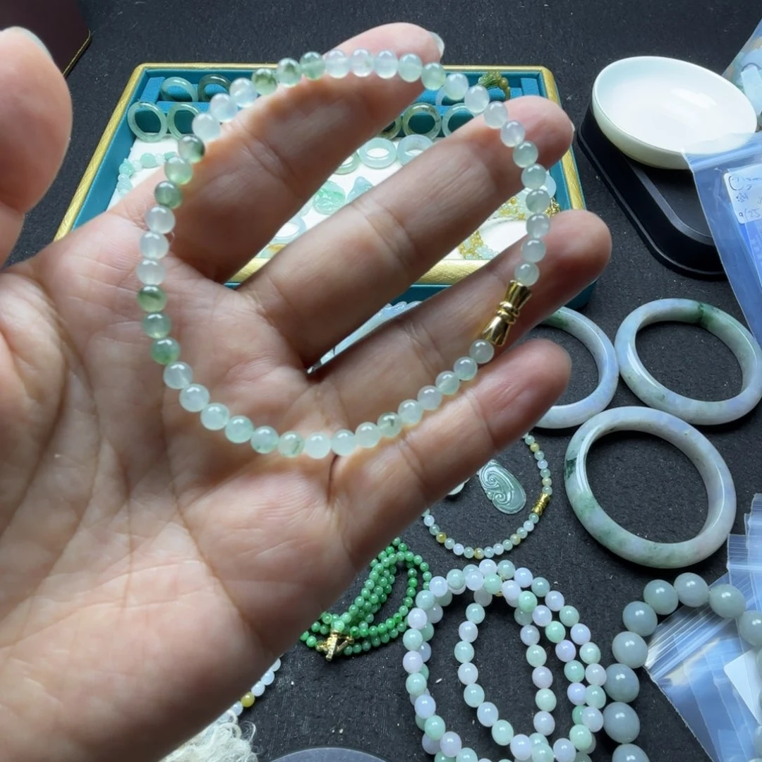 定制翡翠未镶嵌手串4.2