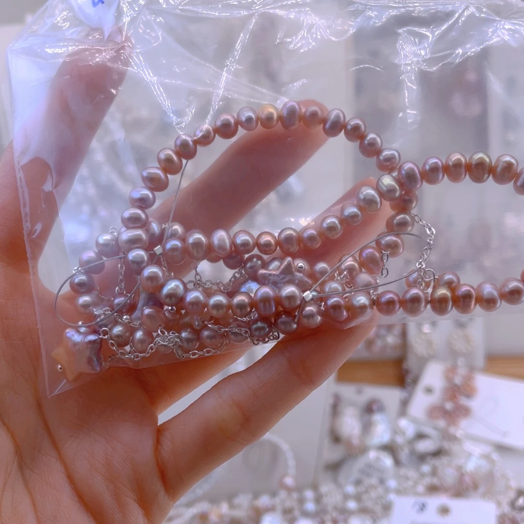 未镶嵌耳饰淡水珍珠项链