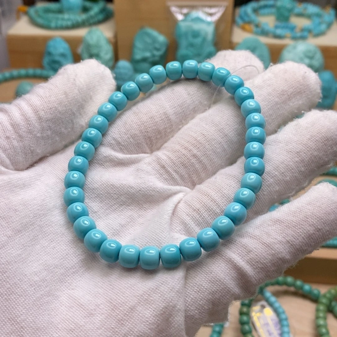 绿松石未镶嵌原矿高瓷无油无科技