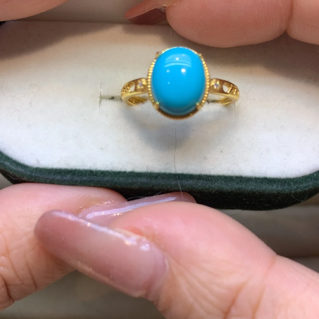 银S925镶嵌绿松石戒指