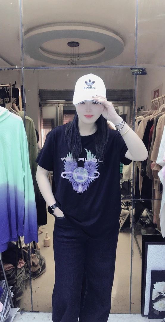 外贸纯棉T恤黑色老鹰