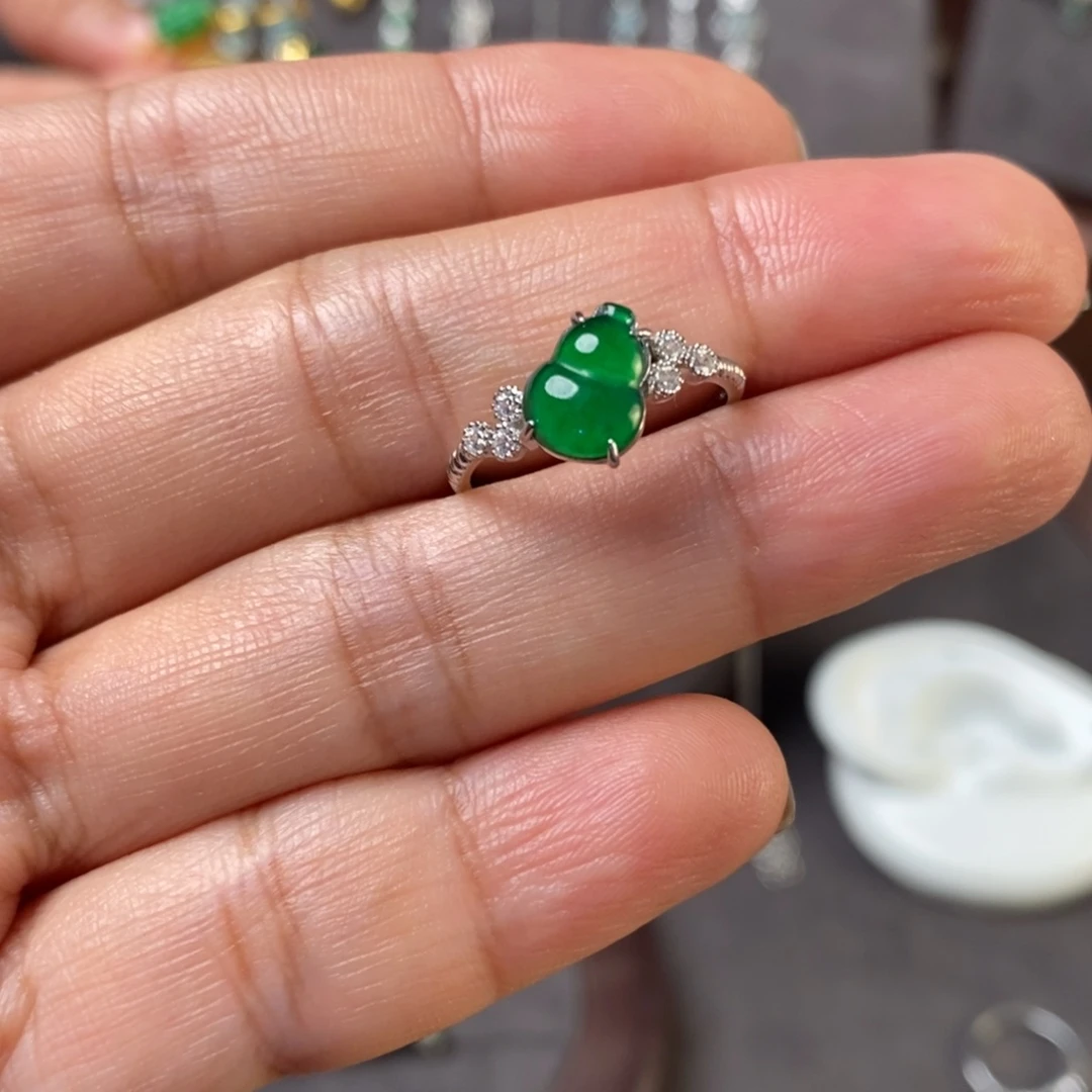 翡翠银S925镶嵌戒指
