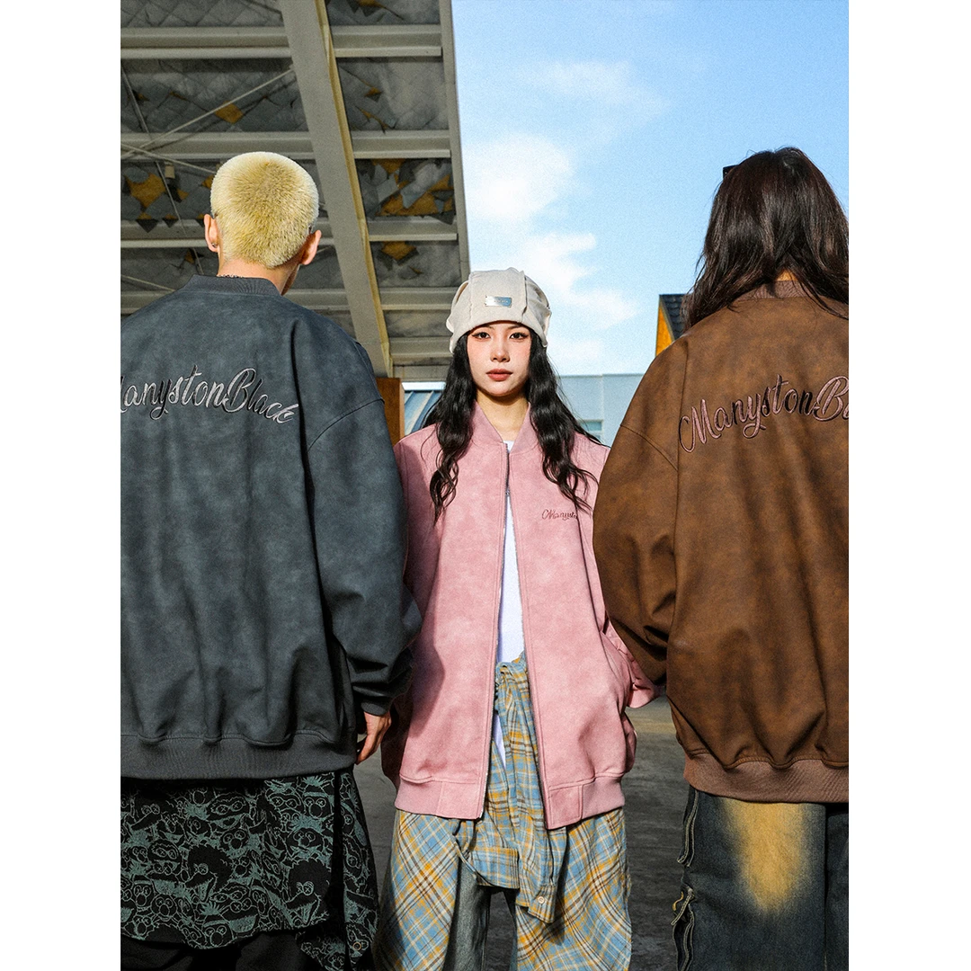 MANYSTON美式高街飞行员夹克潮牌情侣棒球服休闲外套XLFC-WT33610