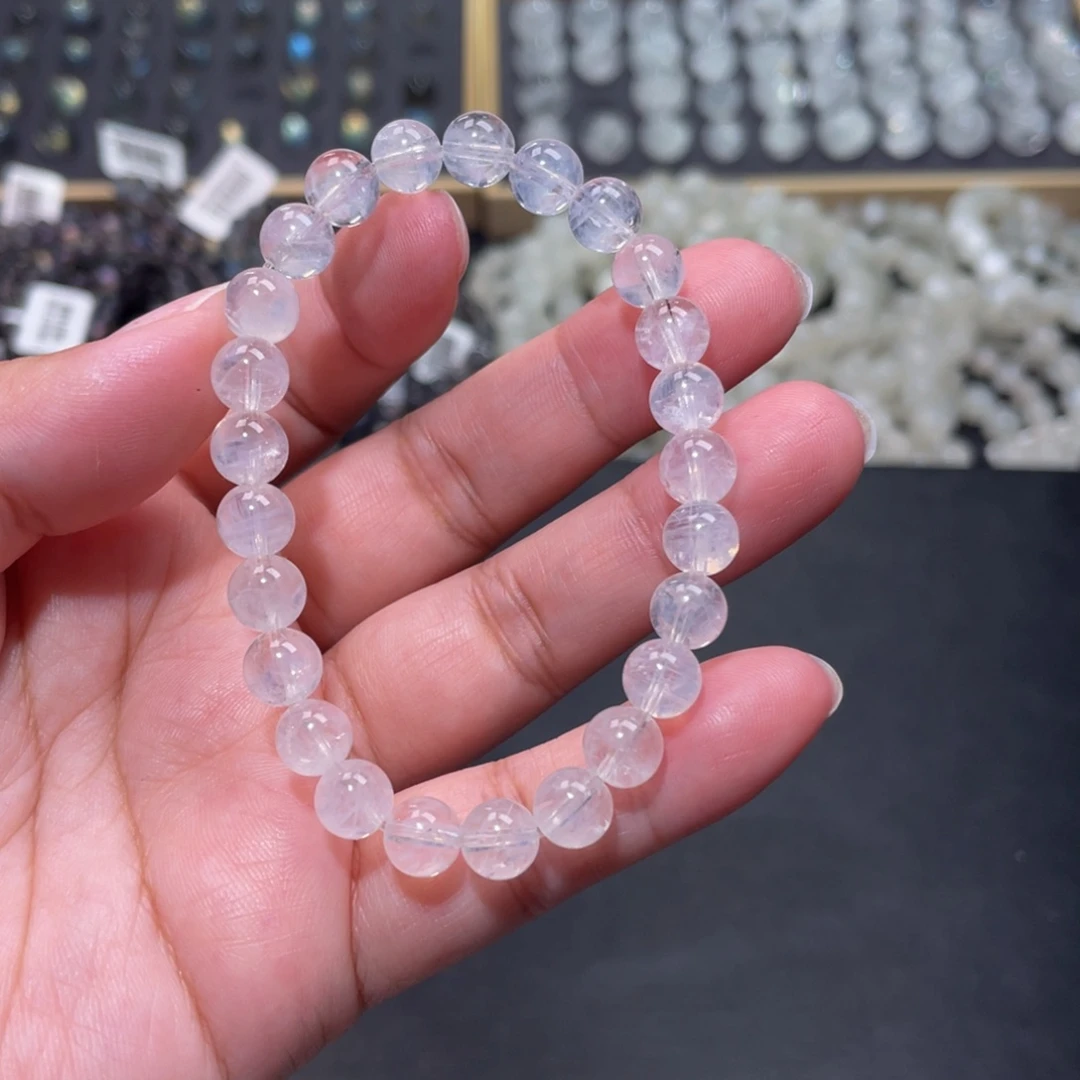 水晶手链未镶嵌s**e蓝针手链7mm