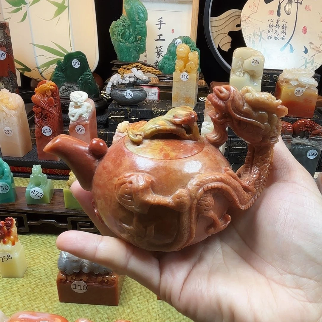 印石寿山石把把壶8