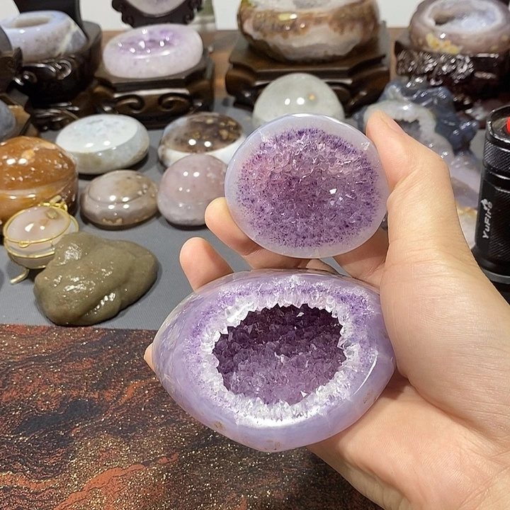水晶摆件未镶嵌全抛紫晶聚宝盆
