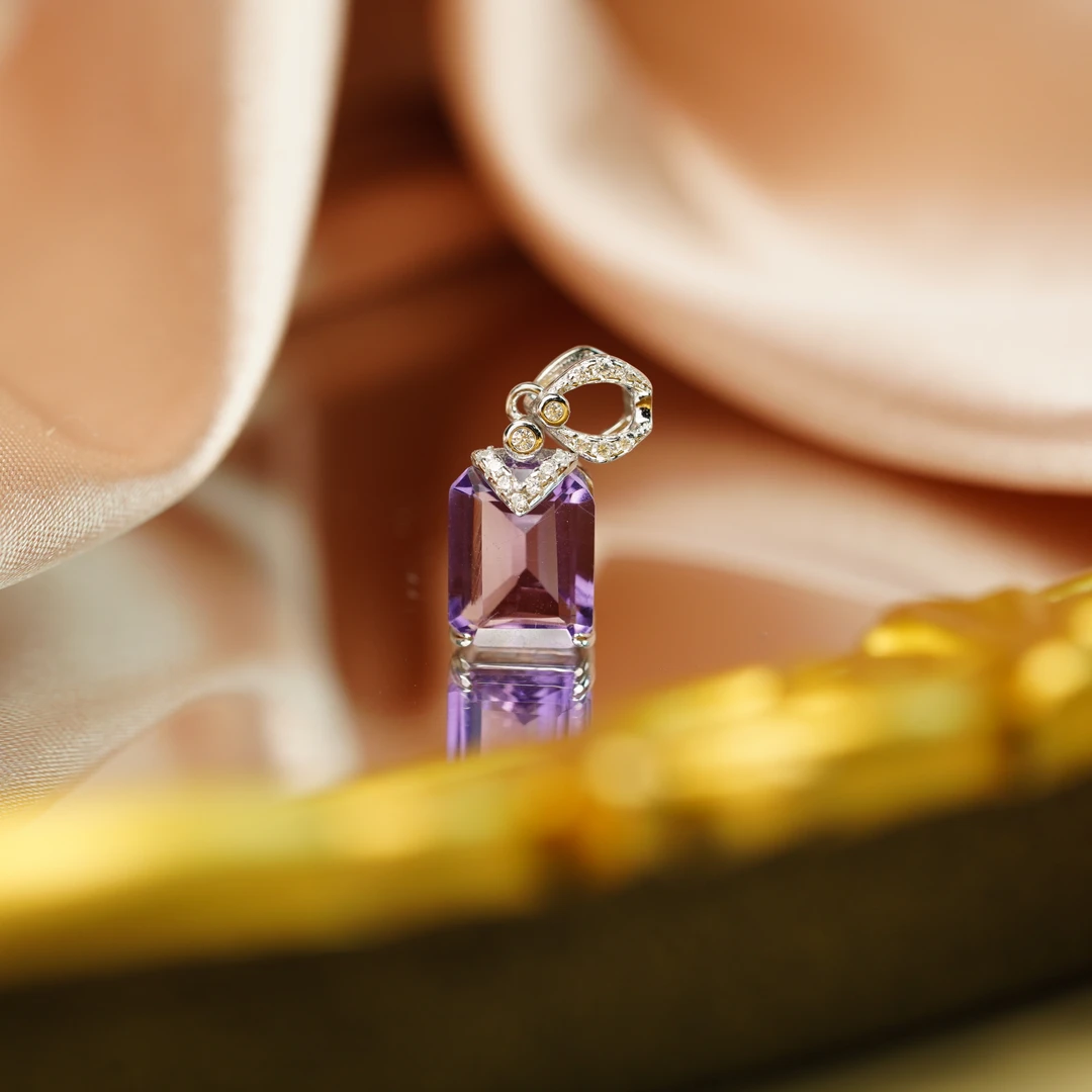 【小北好物】S925银紫水晶吊坠约7*8mm【多样性发一件】-17QH144X353