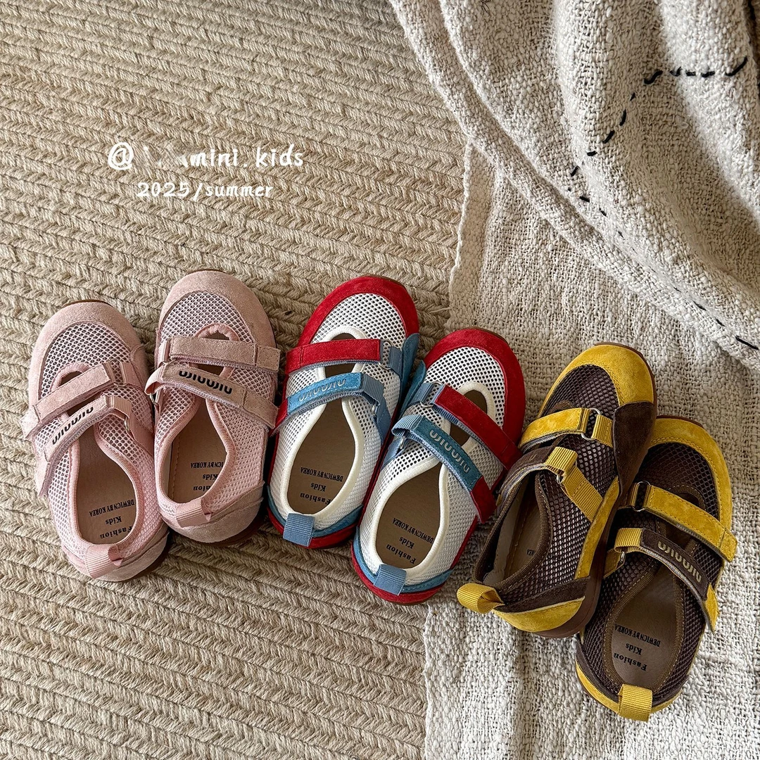 2025夏季新款儿童浅口透气网鞋韩版女童小众芭蕾德训鞋软底休闲鞋