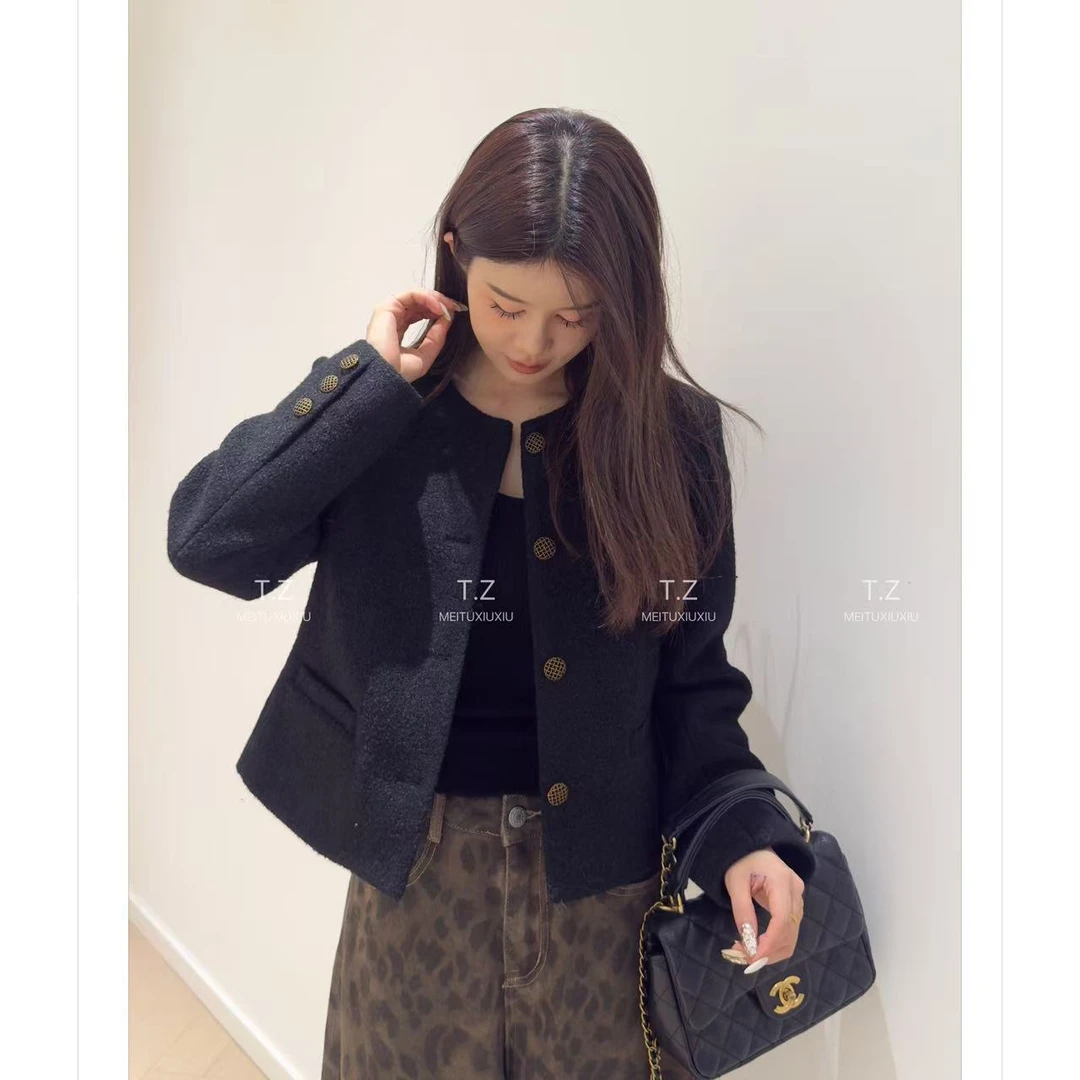 【婷子定制】~150小个子改版秋款韩系圆领小香外套C818{摩擦会起球}