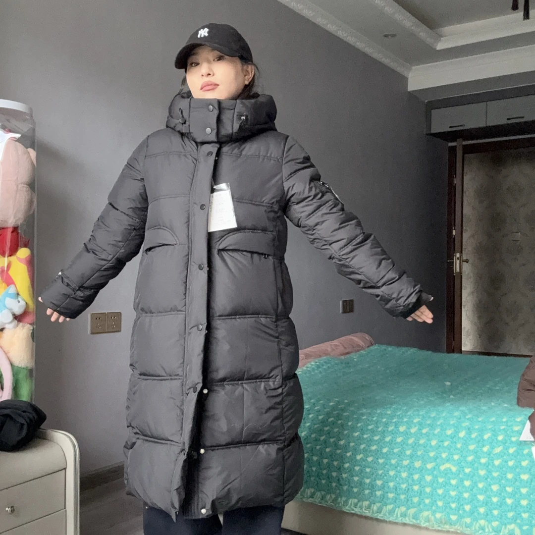 爆款加厚百搭连帽长款保暖外套～卓彩