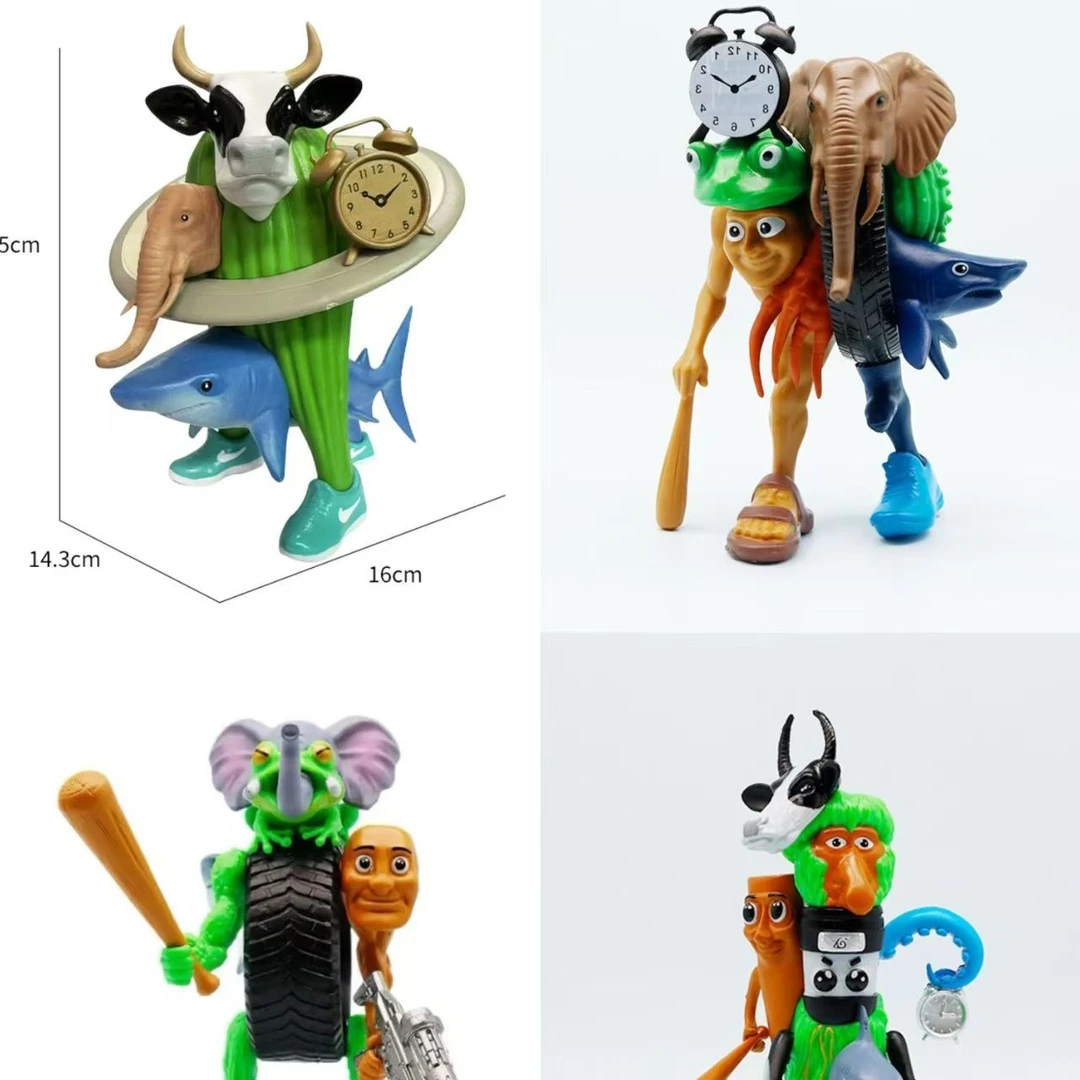 可拆卸山海经怪物外国AI模型拼装牛轮胎大象手办公仔桌面周边摆件