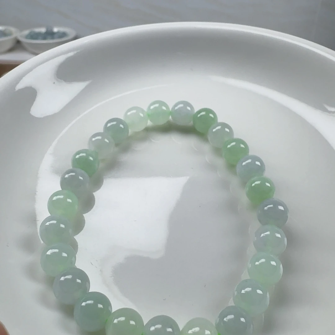 翡翠未镶嵌手链缅甸翡翠a货卡7.2mm