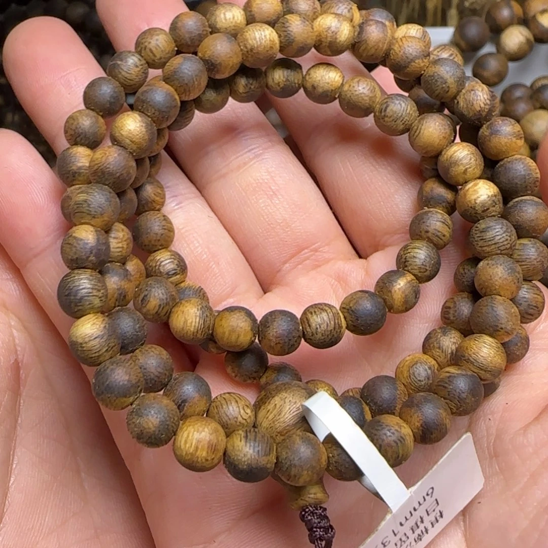 沉香手串白棋6mm多圈13克手串