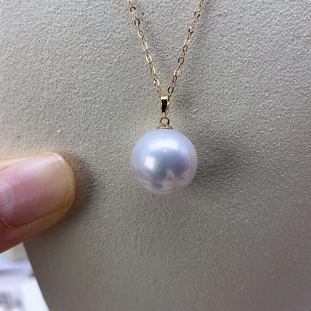 18K金镶嵌淡水珍珠吊坠(赠链)