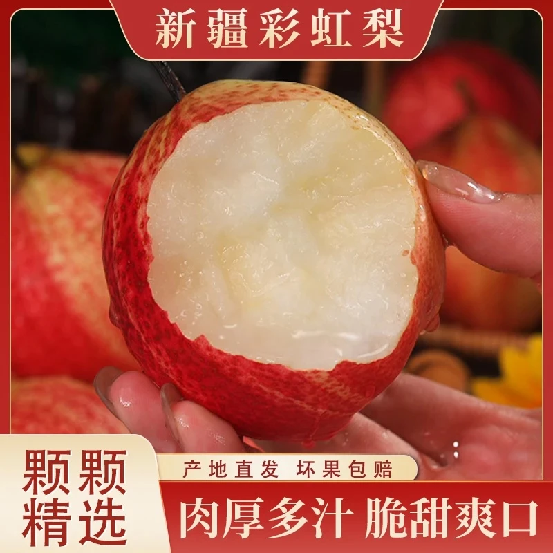 【顺丰/京东】新疆彩虹梨新鲜水果酥脆多汁酥脆香甜皮薄红香梨酥梨