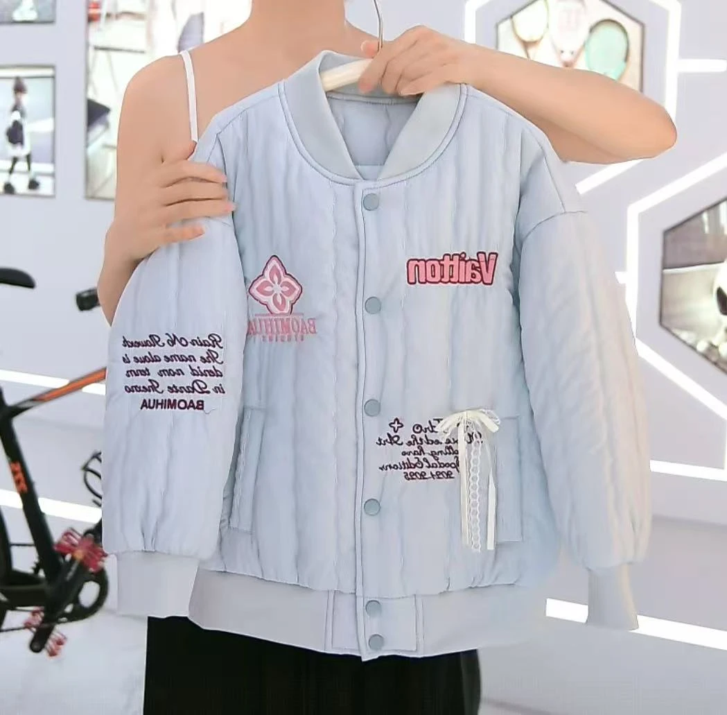 【RG品牌童装】连帽休闲风女童卡通动漫韩版冬季加厚保暖棉服