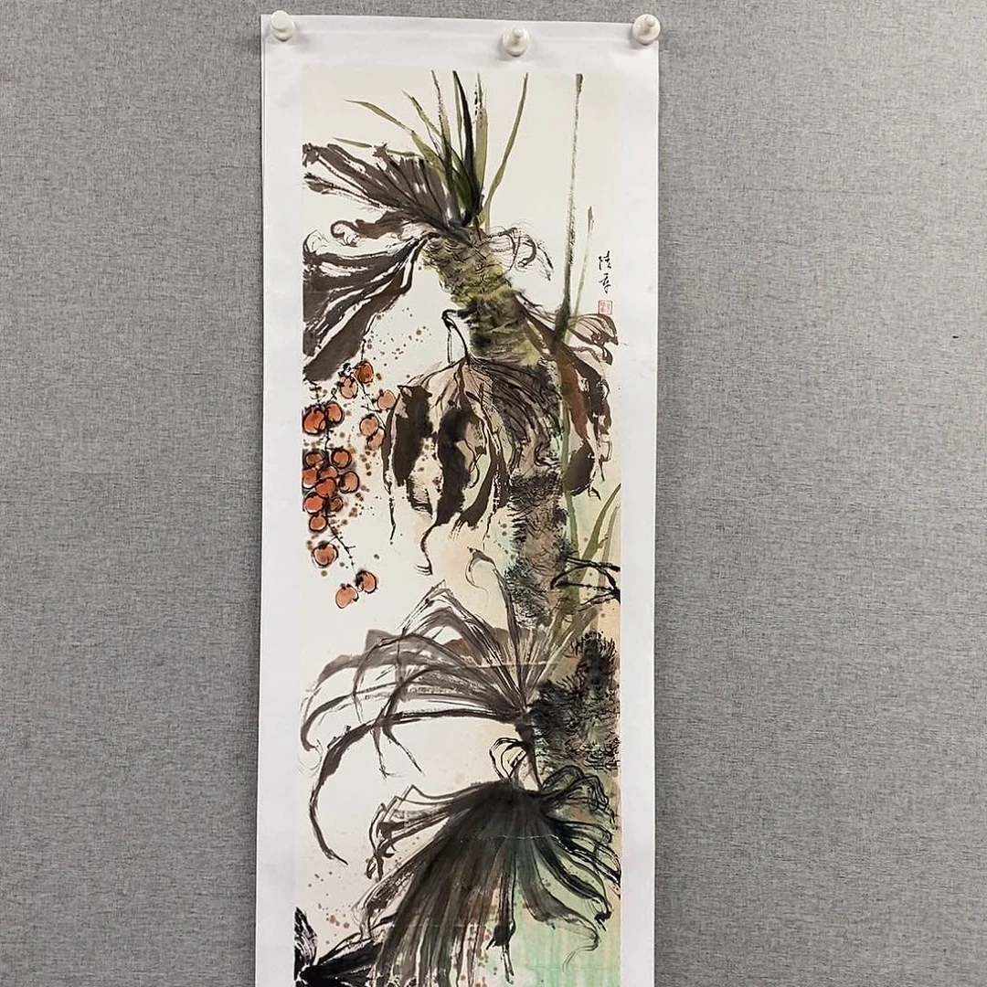 国画纯手绘四尺对开