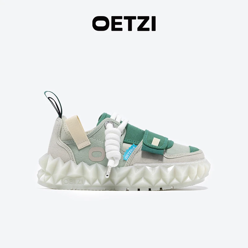 OETZI冰人奥兹丑萌帆布鞋新款圆头厚底低帮鞋男女休闲鞋小众