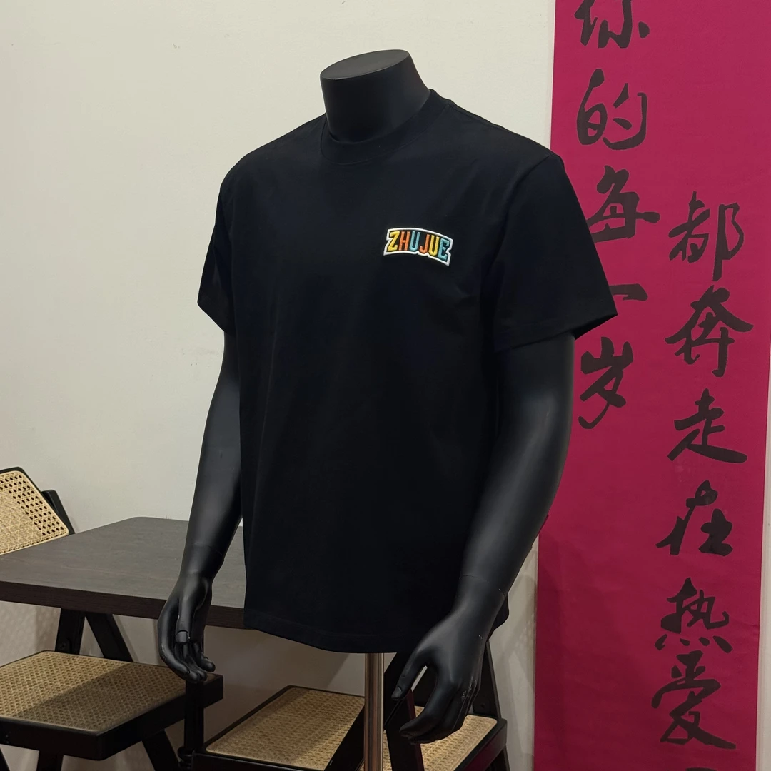 【三太ZHUJUE主角】春夏秋季五彩ZHUJUE刺绣新款300克重磅纯棉T恤