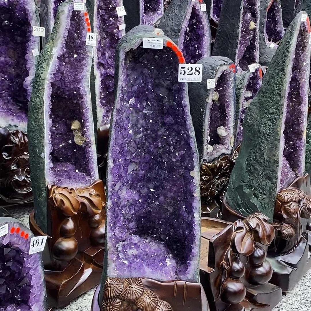 未镶嵌大型摆件（非配饰）水晶紫水晶528 紫水晶洞74公分