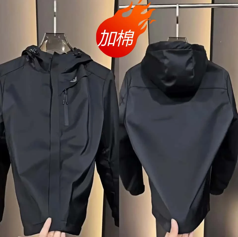 2025春秋商务夹克男软壳简约冲锋衣男欧洲站轻奢外套修身痞帅棉服