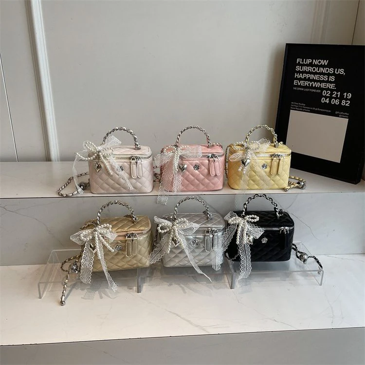 2025新款休闲ins洋气女包方盒包手提斜挎包牡丹花