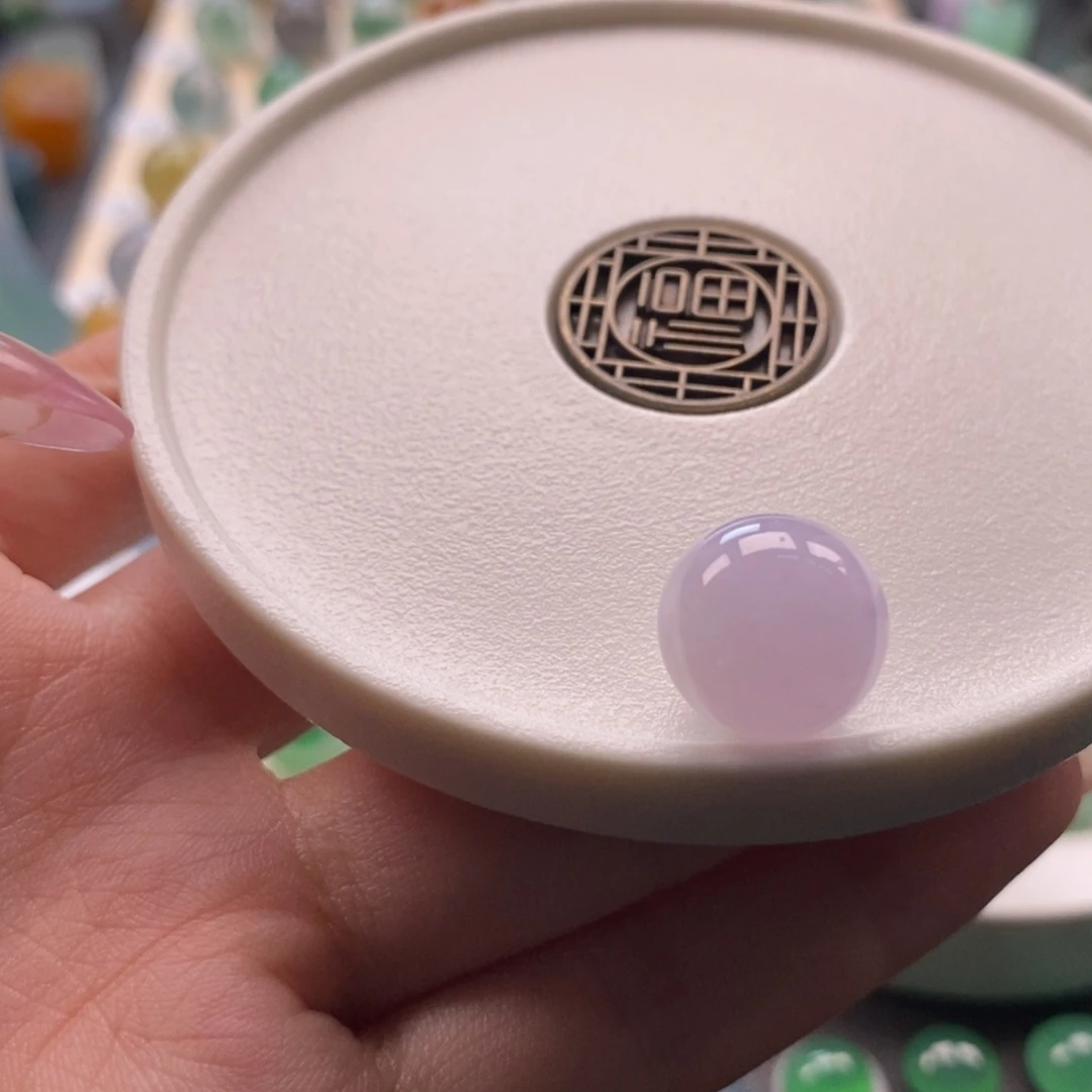 翡翠未镶嵌颈饰起冰粉底圆珠卡12.6+