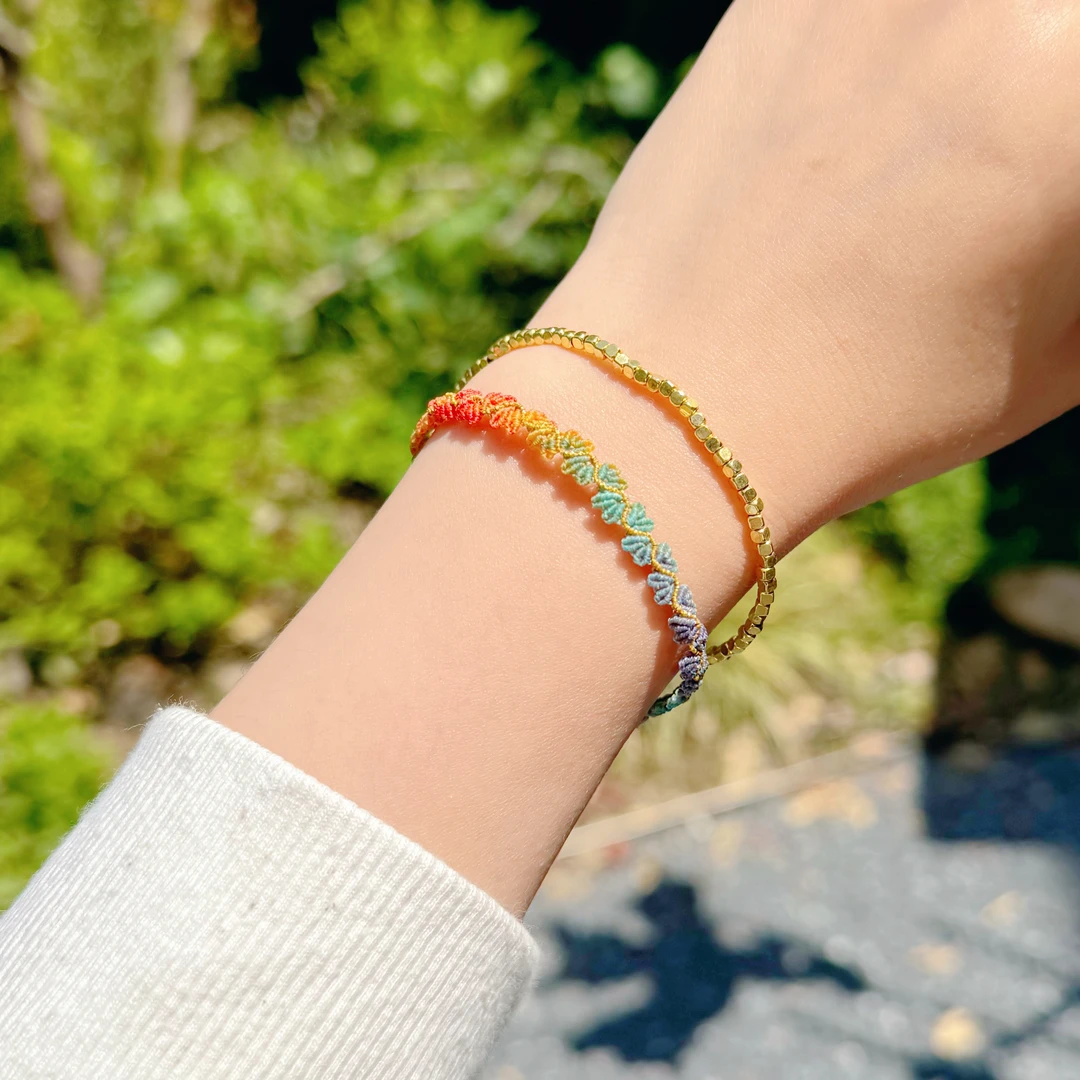 【爱心绳礼盒】满天星爱心绳精多巴胺时尚叠戴手链3035