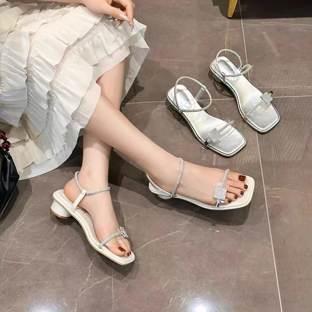 66-228 新款法式气质百搭粗跟凉鞋