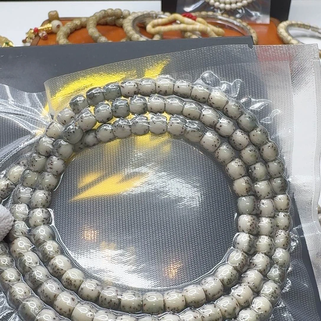 星月菩提吊坠118梵天冰白绿背针尖星河豚7左右鼓珠108