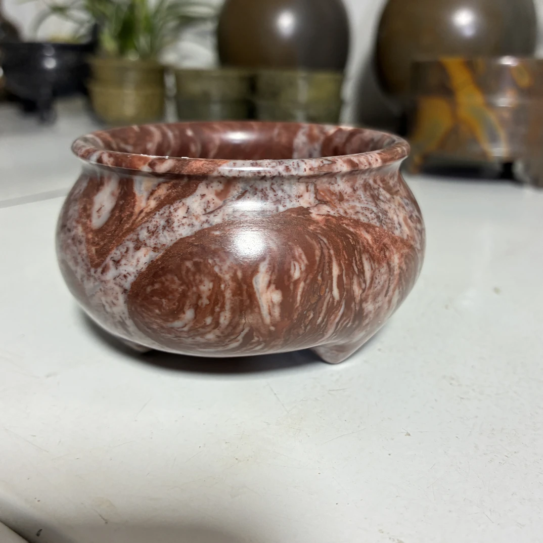 金钱石三足炉，香熏炉