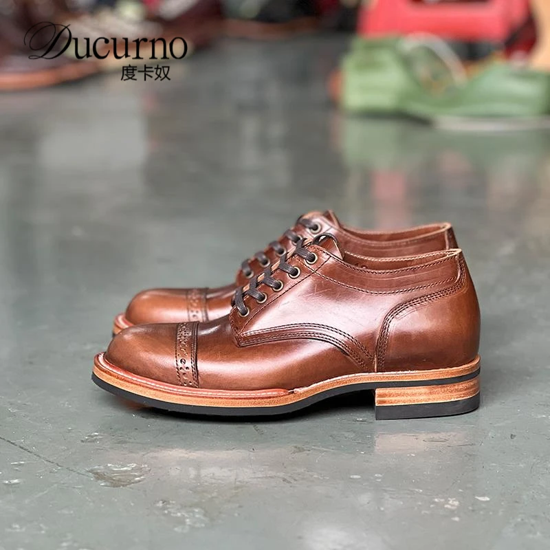 低帮工装德比鞋复古休闲美式复古时尚小白厚底英伦德比鞋皮鞋